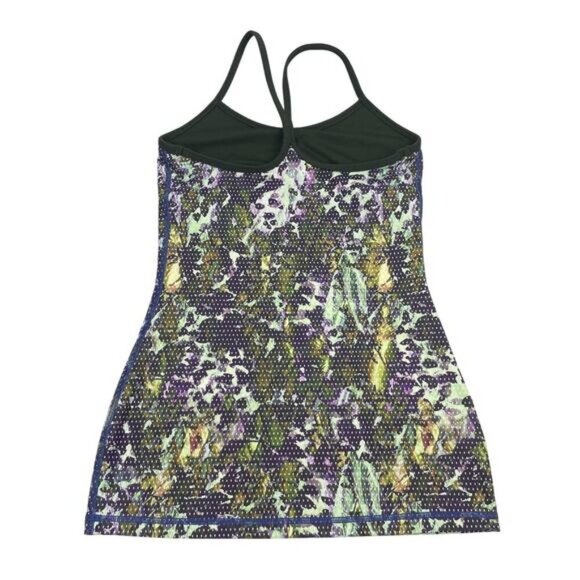 LULULEMON Power Y Tank Sz 4 Floral Sport White Multi - Picture 4 of 5
